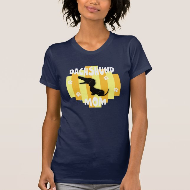 Camiseta de la oscuridad de la mamá del Dachshund (Anverso)