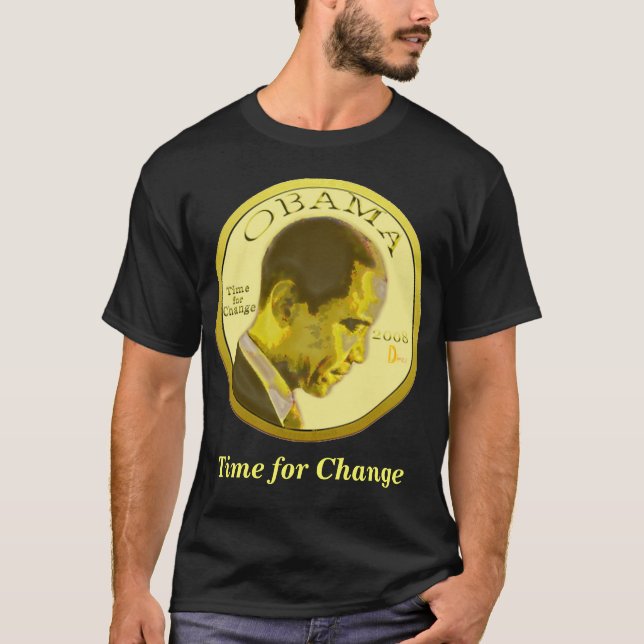 Camiseta de la oscuridad de la moneda de Obama (Anverso)