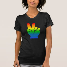 Camiseta de la oscuridad de la paz del orgullo gay