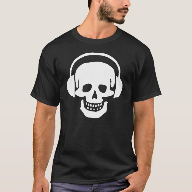 Camiseta de la oscuridad de los auriculares del (Anverso)