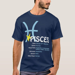 Camiseta de la oscuridad de los rasgos de Piscis