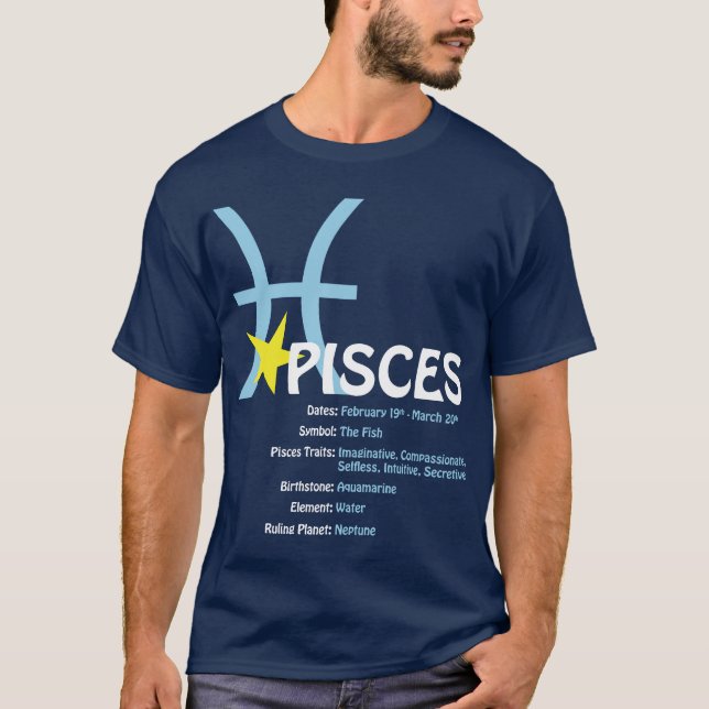 Camiseta de la oscuridad de los rasgos de Piscis (Anverso)