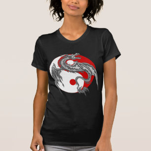 Camiseta de la oscuridad de Yin Yang del dragón