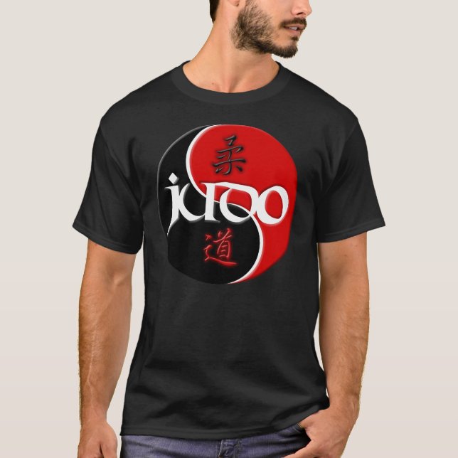 Camiseta de la oscuridad de Yin Yang del judo (Anverso)