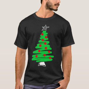 Camiseta de la oscuridad del árbol de navidad