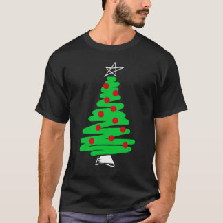 Camiseta de la oscuridad del árbol de navidad