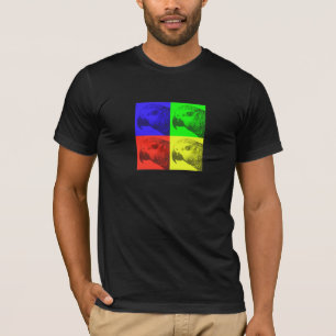 Camiseta de la oscuridad del arte pop del gris