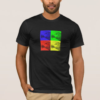 Camiseta de la oscuridad del arte pop del gris