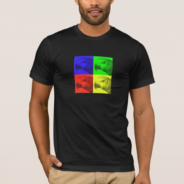 Camiseta de la oscuridad del arte pop del gris (Anverso)