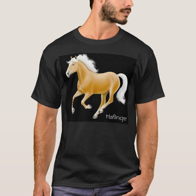Camiseta de la oscuridad del caballo de Haflinger (Anverso)