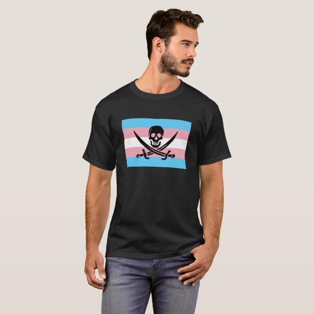 Camiseta de la oscuridad del orgullo del pirata (Anverso completo)