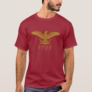 Camiseta de la oscuridad del oro de SPQR Eagle