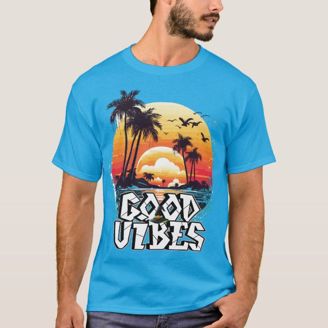 Camiseta De La Palm Tree De Las Buenas Vibes (Anverso)