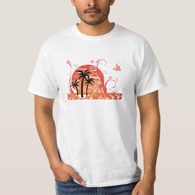 Camiseta de la palmera del verano (Anverso)
