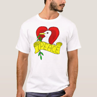 Camiseta de la paloma de la paz y del amor