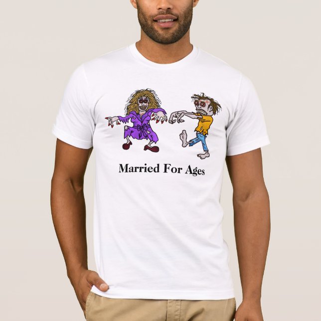 Camiseta de la pareja Zombie casada (Anverso)