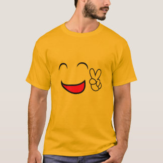Camiseta De la paz traje del grupo del Emoticon hacia fuera