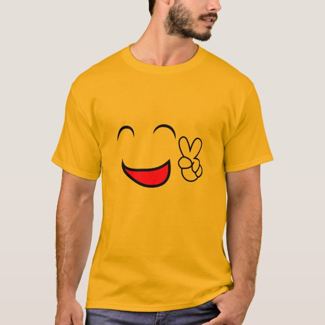 Camiseta De la paz traje del grupo del Emoticon hacia fuera (Anverso)