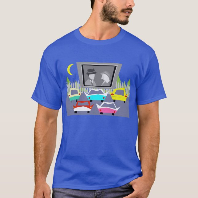 Camiseta de la película del autocinema de la (Anverso)