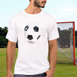 Camiseta de la pelota de fútbol blanca y negra