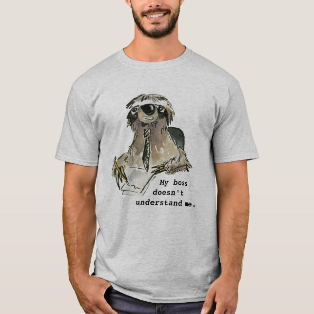 Camiseta de la pereza del dibujo animado del humor (Anverso)