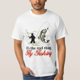 Camiseta de la pesca con mosca del carrete