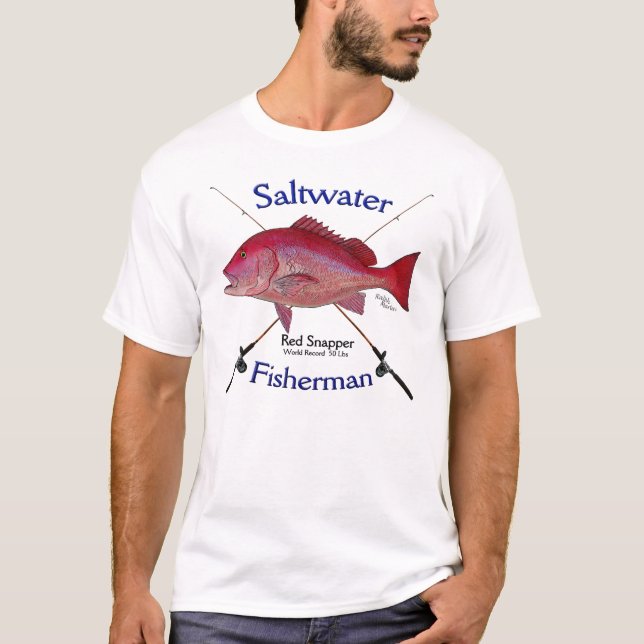 Camiseta de la pesca del agua salada de los (Anverso)
