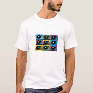 camiseta de la placa giratoria del vinilo del