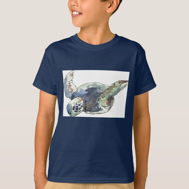 Camiseta de la playa del océano de la tortuga de (Anverso)