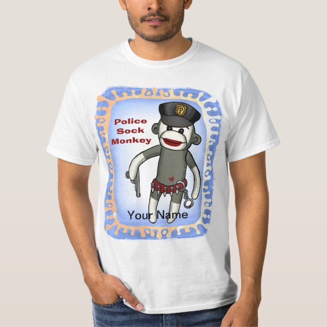 Camiseta de la Policía del Mono de Calcetín (Anverso)
