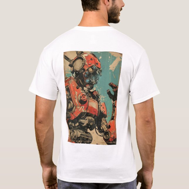 Camiseta de la portada del cómic de Mech retro fut (Reverso)