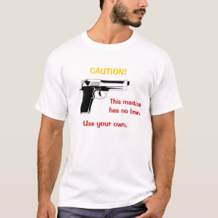 Camiseta de la precaución del arma