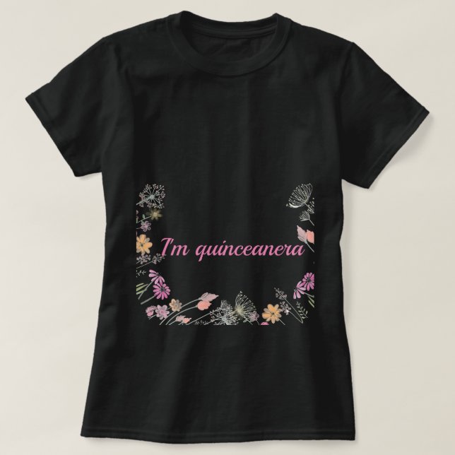 Camiseta de la princesa rosa Quinceanera (Diseño del anverso)