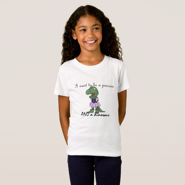 camiseta de la princesa y del dinosaurio (Anverso completo)