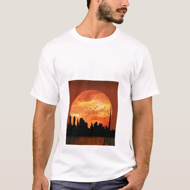 Camiseta de la puesta de sol amarilla (Anverso)