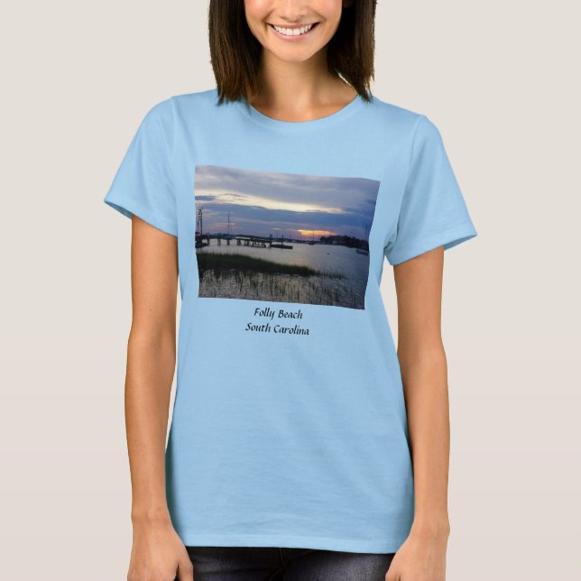 Camiseta de la puesta de sol de Folly Harbour (Anverso)