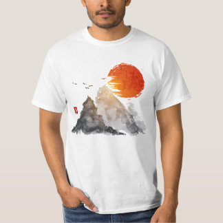 Camiseta de la puesta del sol de la montaña