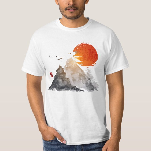 Camiseta de la puesta del sol de la montaña (Anverso)