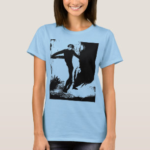 Camiseta de la quemadura de las señoras (cabida)