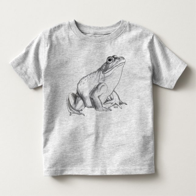 Camiseta de la rana del niño Rana Bullfrog Art Bab (Anverso)