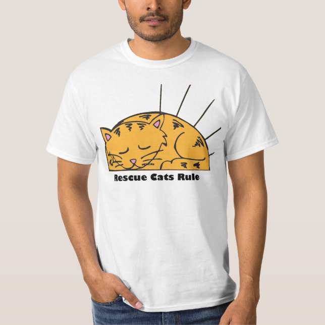 Camiseta de la regla de los gatos del rescate (Anverso)