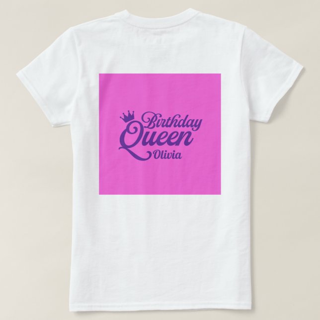 Camiseta de la Reina de Cumpleaños (Reverso del diseño)