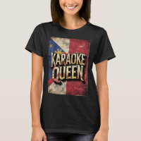Camiseta de la Reina del Karaoke Bandera Vintage F