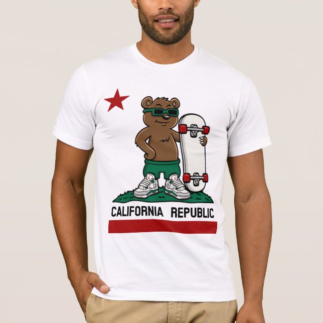 Camiseta de la República de California - Audaz gri (Anverso)