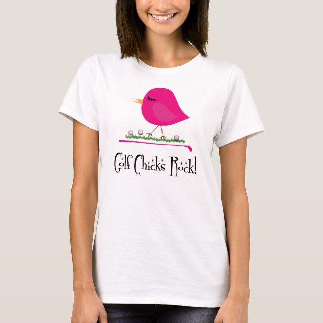 Camiseta de la roca de los polluelos del golf (Anverso)