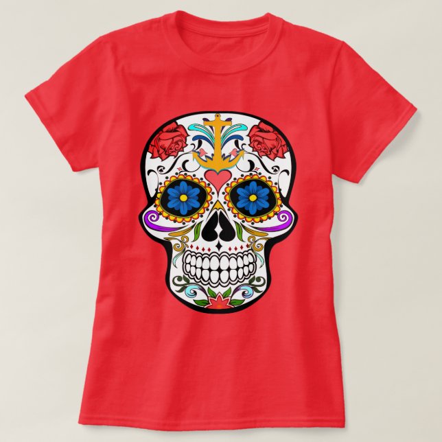 Camiseta de la rosa del ancla del azúcar (Diseño del anverso)