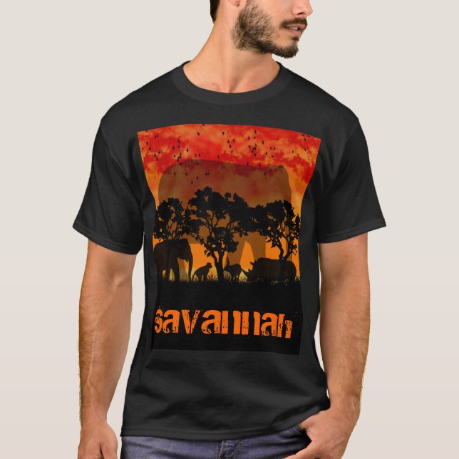 camiseta de la sabana para el tema del africano de (Anverso)