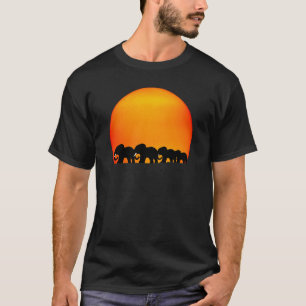 camiseta de la salida del sol del elefante