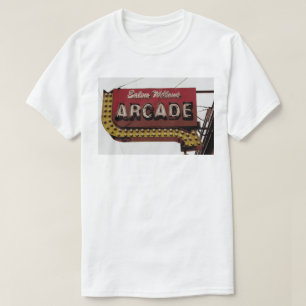 Camiseta de la señal de neón de la arcada de los