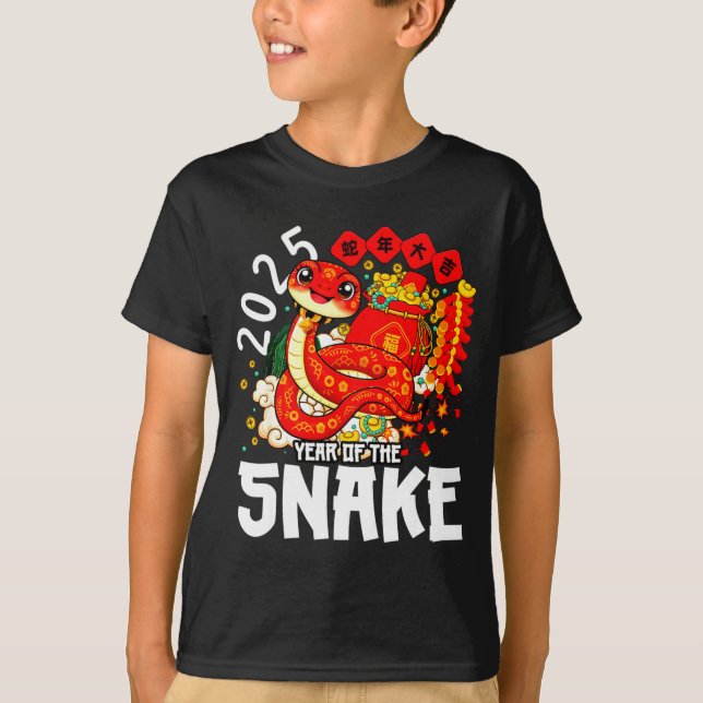 Camiseta De La Serpiente Chino Rojo S (Anverso)